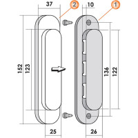 Ручка для раздвижных дверей MORELLI MHS150 SG, цвет - матовое золото 9009344