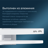Двухуровневая угловая полка AM.PM Sense L стеклянная, алюминий A7456200