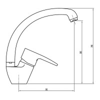Смеситель для кухни СоюзКран поворотный излив 25 см, керамический картридж 40 мм, хром, цинк SK01-C125 566-306