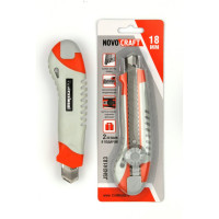 Нож NOVOCRAFT AКУЛА, резиновый корпус, 3 лезвия, 18 мм, блистер JSH024183