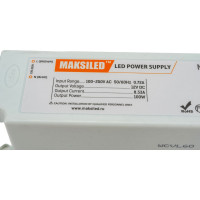 Блок питания MAKSILED 12В, 100Вт, IP67, 8,3А, пластик, 190х52х37мм MLPS-W-Y100-12