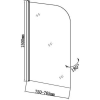 Шторка для ванны Aquanet 150x75, прозрачная 00209411