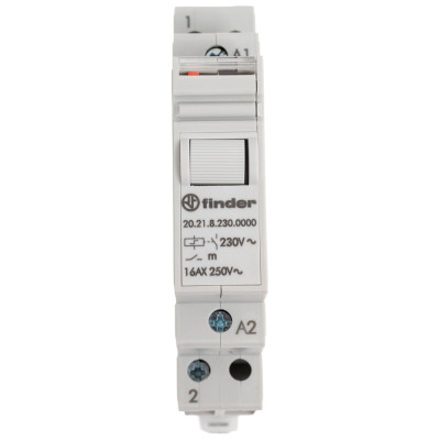 Модульное импульсное реле Finder, 1НО контакт 16А 230В AC, 202182300000