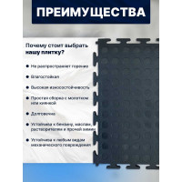 Плитка ПВХ модульная на пол ПО СЭК 25х25 см LT mini black Coin PVC Eco 01-00102891