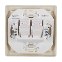 Телефонная розетка Aling-conel PRESTIGE 2xRJ12 6/4 Cat3, бежевая 613.999 113219