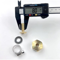 Наконечник латунный с подвижной гайкой внутренняя резьба 1/2 х елочка 8 мм + хомут Профитт 4823402