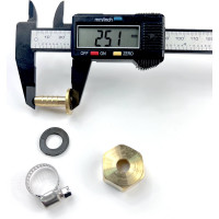 Наконечник латунный с подвижной гайкой внутренняя резьба 1/2 х елочка 8 мм + хомут Профитт 4823402