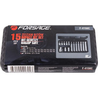 Набор бит TORX с битодержателем (15 шт; 1/2") Forsage F-4156(27197)