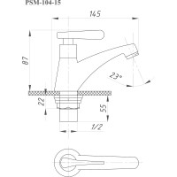 Кран для холодной воды Профсан ПСМ серия КОМПЛЕКТАЦИЯ тип ГОСТ Кр-ЦБА PSM-104-15
