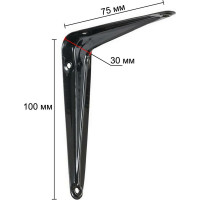 Кронштейн жестяной VORMANN 75x100x30 мм, цвет: черный лак, 00150 075 LS