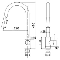 Смеситель для кухни Osgard Forso c выдвижным изливом 940000001246