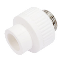 Комбинированная муфта PPRC MeerPlast Дн25x25 Ру25 белая наружная резьба D200-00445