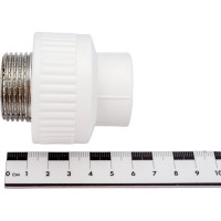 Комбинированная муфта PPRC MeerPlast Дн25x25 Ру25 белая наружная резьба D200-00445