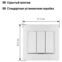 Трехклавишный выключатель TDM ELECTRIC белый Таймыр SQ1814-0003