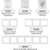 5-постовая рамка TDM ELECTRIC горизонтальная, белая Таймыр SQ1814-0033