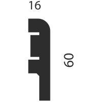 Плинтус COSCA DECOR AP02 под покраску, белый, 60x16x2400 мм, МДФ, с пазом СПБ077577