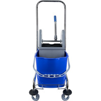 Одноведерная металлическая тележка NV с отжимом, 23 л, с корзинкой под химию NV-11123