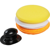 Аппликаторы из микрофибры для нанесения составов Airline набор 3 шт., с ручкой, 12.5х12.5 см ABPN002