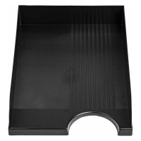Горизонтальный лоток для бумаг BRAUBERG Standard, 350x253x65 мм, черный 237947