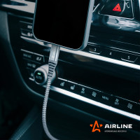 Кабель AIRLINE Type-C - Lightning Iphone/IPad поддержка PD 1м, черный нейлоновый ACH-IPD-26