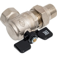 Шаровой угловой полнопроходной кран с американкой STOUT 3/4" ВР/НР ручка бабочка SVB-0008-000020 RG00938T5RMFA6