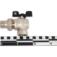 Шаровой угловой полнопроходной кран с американкой STOUT 3/4" ВР/НР ручка бабочка SVB-0008-000020 RG00938T5RMFA6