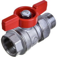 Шаровой кран Giacomini, R859, 3/4, ВН, ручка-бабочка, хромированный, с разъемным соединением R859x325