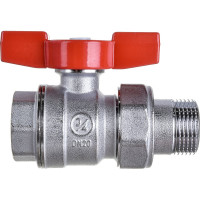 Шаровой кран Giacomini, R859, 3/4, ВН, ручка-бабочка, хромированный, с разъемным соединением R859x325