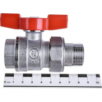 Шаровой кран Giacomini, R859, 3/4, ВН, ручка-бабочка, хромированный, с разъемным соединением R859x325