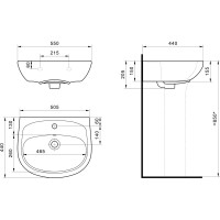 Умывальник Santek АНИМО 55 см 1.WH11.0.502, 00000040407 1WH110502