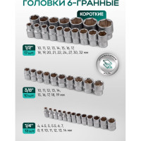 Набор инструментов Rockforce 1/4", 3/8", 1/2" 6-гранный 4-32мм 172 предмета RF-41723-5(46734)