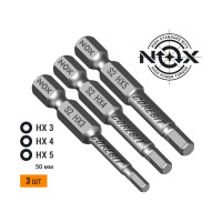 Набор бит (3 шт; Hex 3, 4, 5; 50 мм; карта; E6.3) NOX 336010