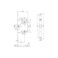 Врезная защелка Punto PL70X-R20 SN матовый никель, тех. упаковка 41657