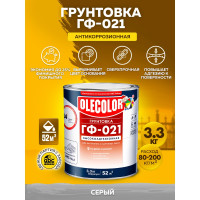 Грунтовка OLECOLOR ГФ-021 серый, 3.3 кг 4300003713