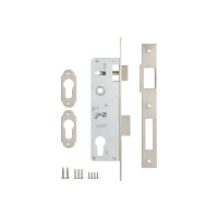 Корпус узкопрофильного замка с защёлкой KALE KILIT 153 (35 мм) w/b никель 10393