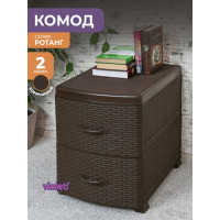 Двухсекционный комод-тумба Violet Ротанг коричневый 35501