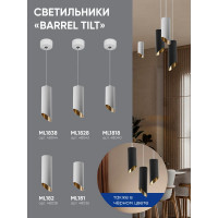 Потолочный светильник FERON ML182 Barrel tilt MR16 35W 230V, белый, золото, 48038