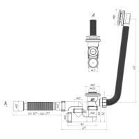 Сифон для ванны АНИ пласт переливной 1 1/2"х40 EC255