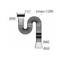 Гофра VIRPLAST "МИНИ Элит" 1.1/2"х40/50, L 1200 мм удлин. арт.6254 100210 30986254