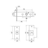 Бесшумная защелка Trodos 6-45 PB золото 206025