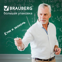 Мел BRAUBERG АКАДЕМИЯ (АЛГЕМ), белый, 100 штук, круглый, мягкий 271146