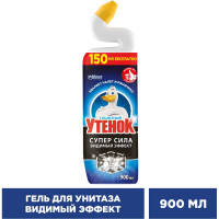 Чистящее средство для унитаза ТУАЛЕТНЫЙ УТЕНОК "Видимый Эффект", 900 мл 865020