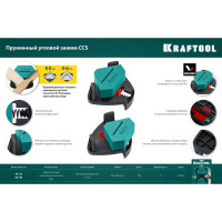 Пружинный угловой зажим KRAFTOOL SCC два диапазона зажима 10-22, 22-40 мм 32205