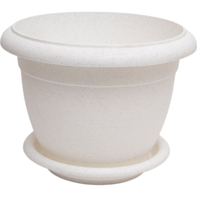 Кашпо с поддоном Осколпласт 8 л, мраморное 080-08