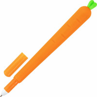 Фигурная шариковая ручка ЮНЛАНДИЯ Морковка мягкий силиконовый корпус, синяя, узел 0.7 мм 143778
