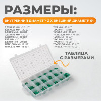 Набор уплотнительных колец резиновых, бензомаслостойких, термостойких для кондиционеров авто, 270шт WIEDERKRAFT WDK-214044