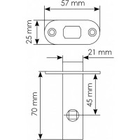 Межкомнатная защелка с пластиковым язычком MORELLI LP6 45 SC цвет - матовый хром 9013940