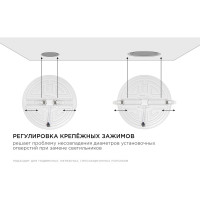 Светодиодная встраиваемая безрамочная панель Apeyron flp, 32вт=24вт+8вт, 2720лм, 4000к, ip20, ф225x21мм, круг, 3 режима, регулировка ф55-205мм/ 06-110