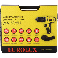 Аккумуляторная дрель-шуруповерт Eurolux ДА-18/2Li 72/14/40