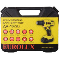 Аккумуляторная дрель-шуруповерт Eurolux ДА-18/2Li 72/14/40